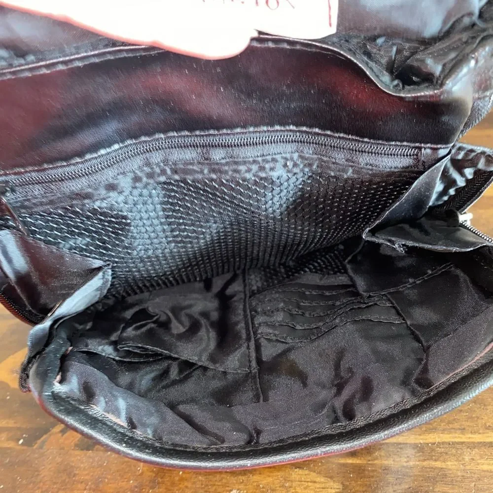 Covington Black Leather Messenger Bag NEW